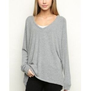 Brandy Melville Wool Laine Cotton Blend Gray Long Sleeve Sweater